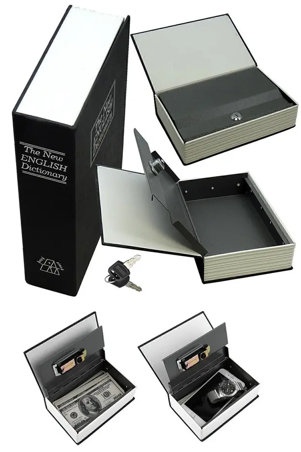 Kitap Görünümlü Anahtarlı Çelik Mini Kasa